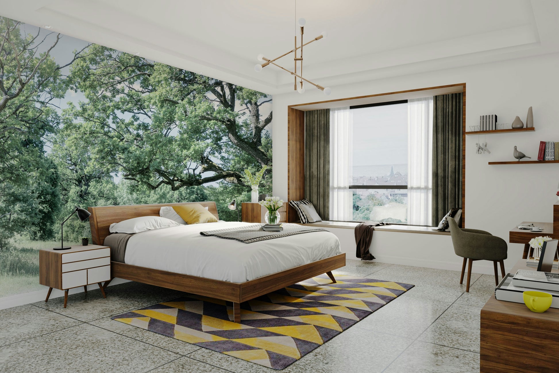 Natural field and tree wall art
