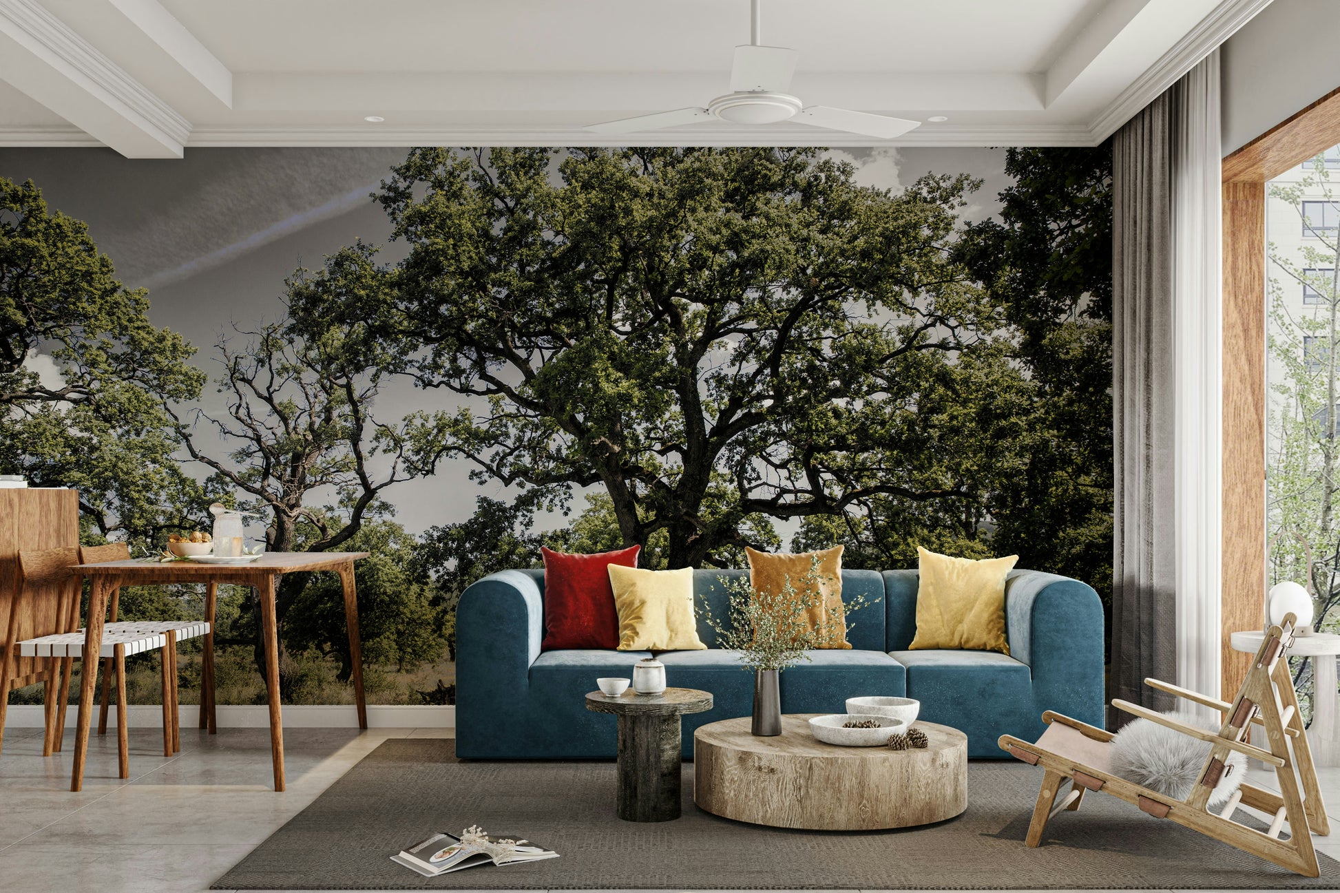 Nature wall art with sky view
