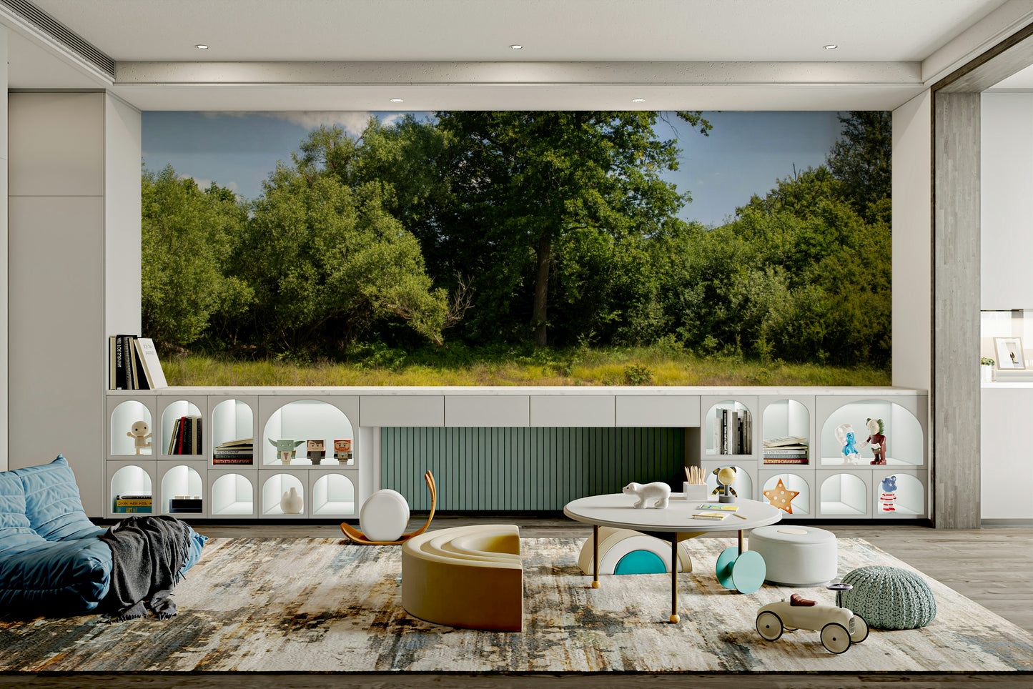 Majestic trees wall mural design
