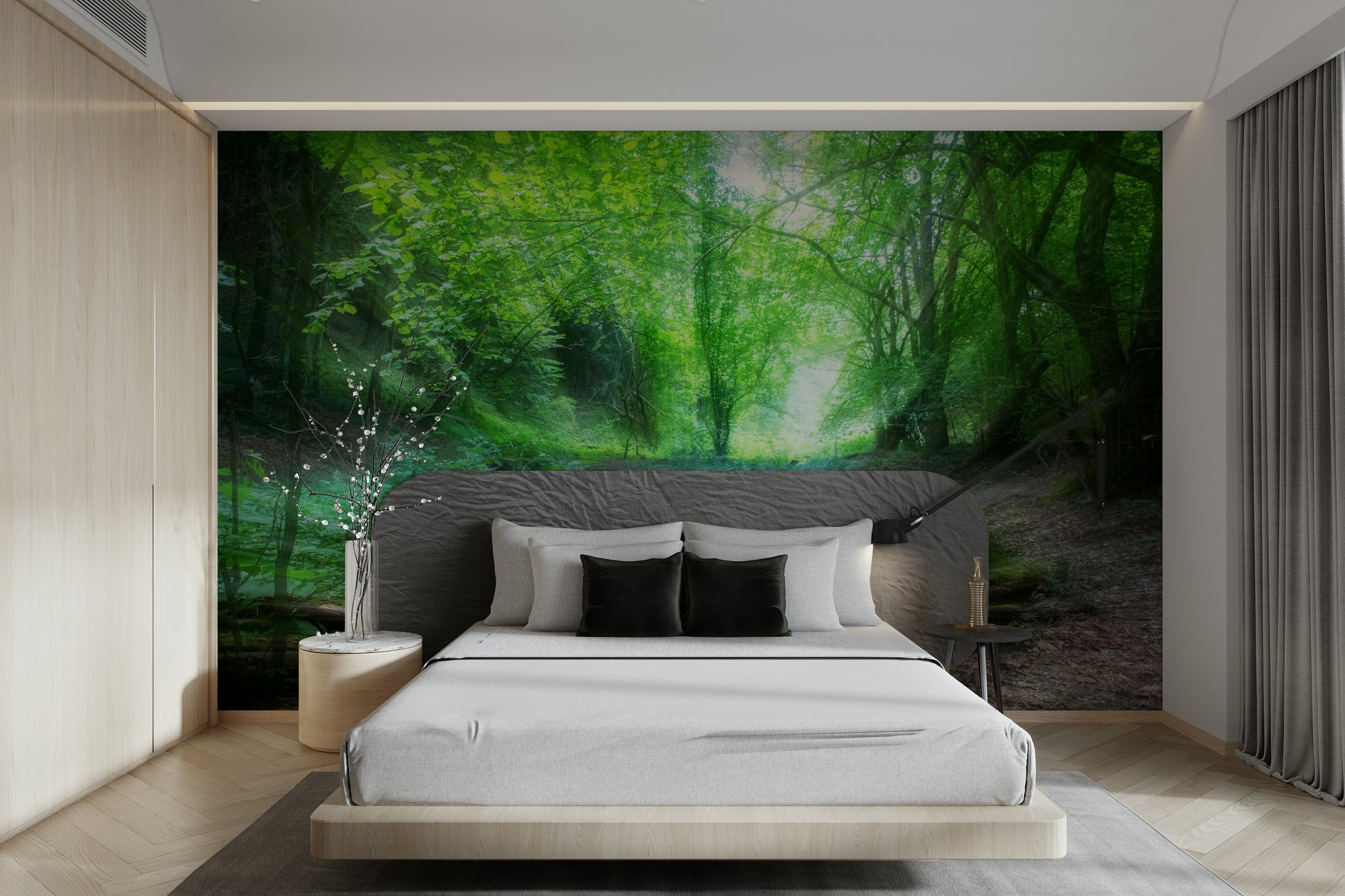 Woodland nature wall backdrop

