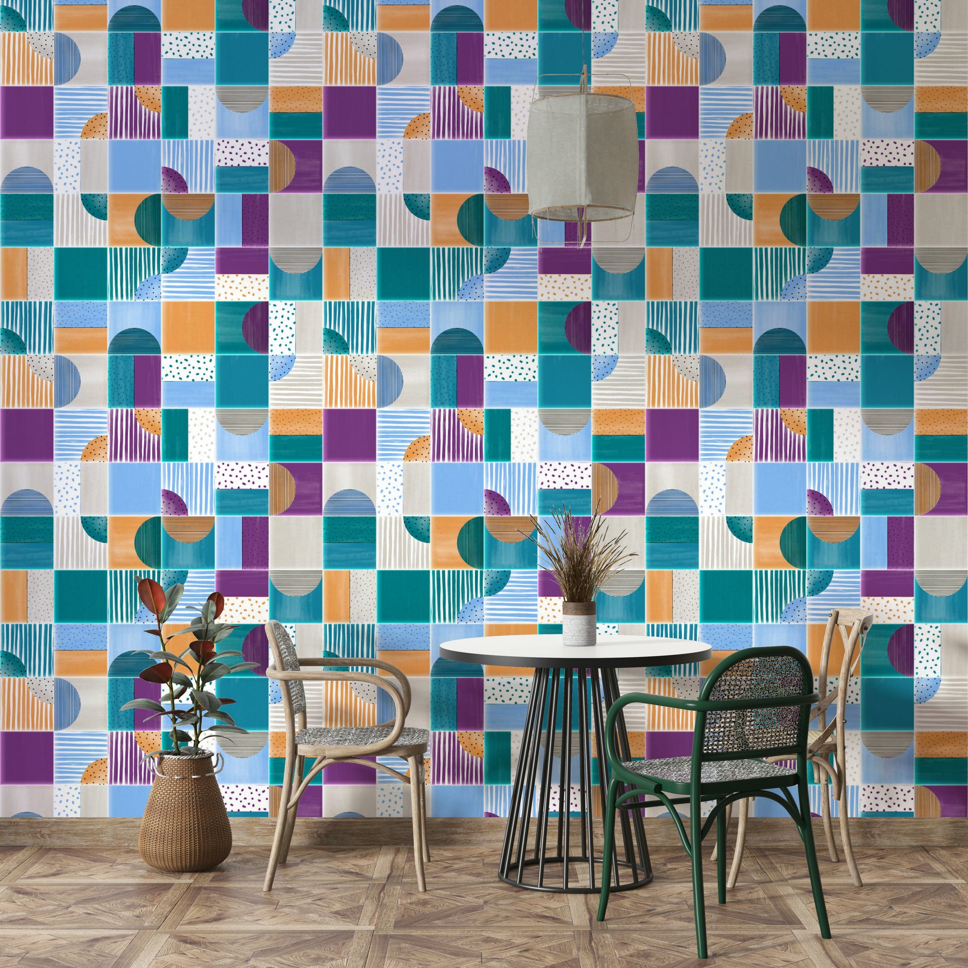 Colorful abstract tiles wallpaper
