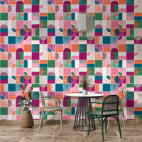 Hand-painted tile wall mural
