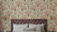 Eucalyptus wallpaper in warm beige
