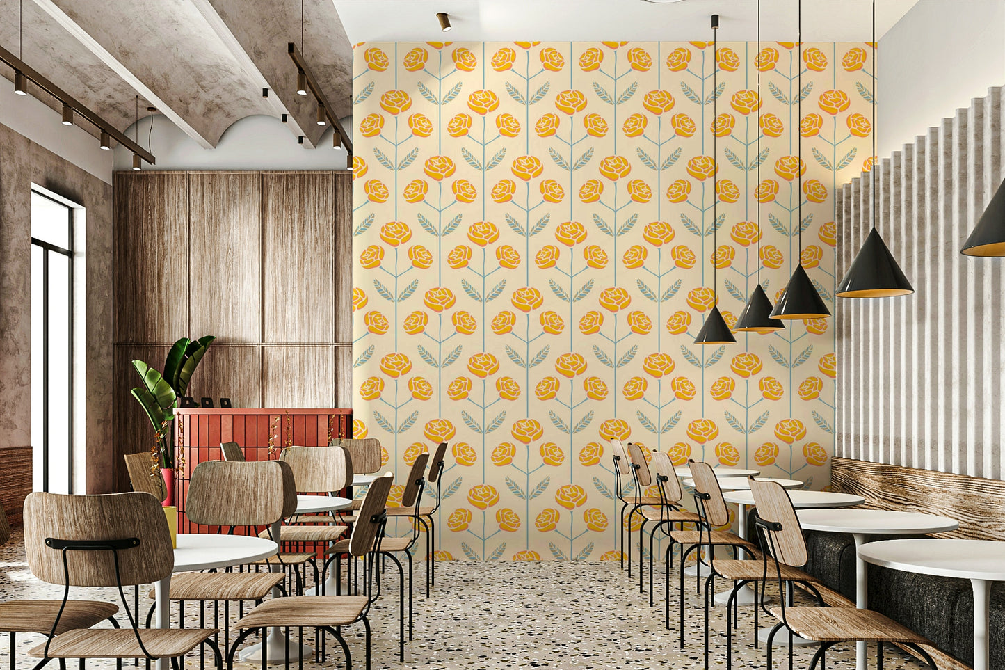 Retro Scandinavian-inspired design wallpaper.

