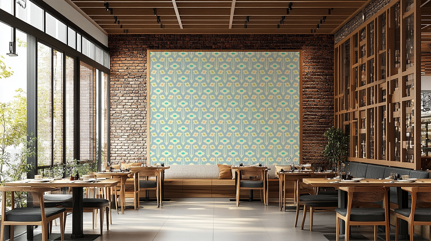 Retro Scandinavian-inspired design wallpaper.

