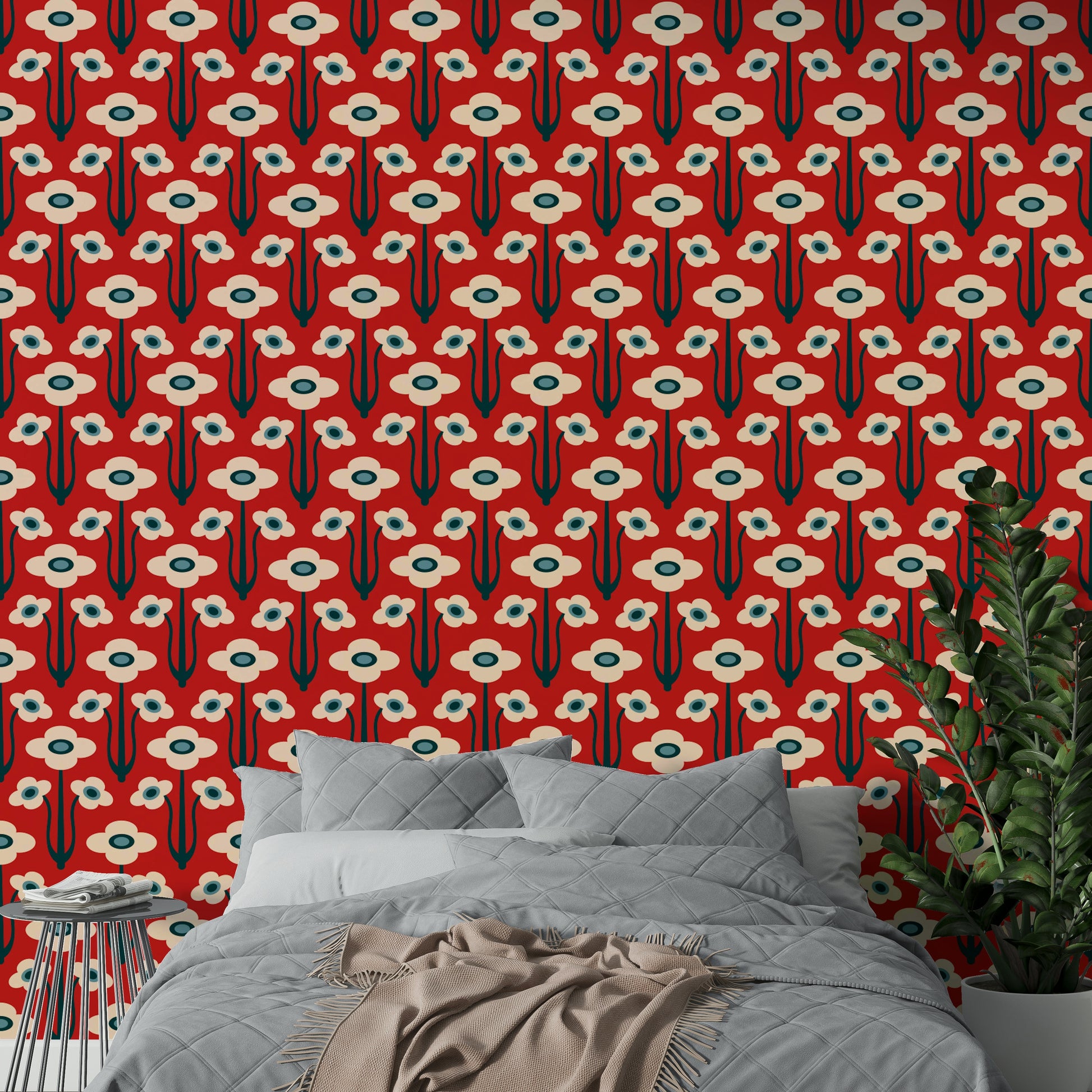 Retro Scandinavian-inspired design wallpaper.

