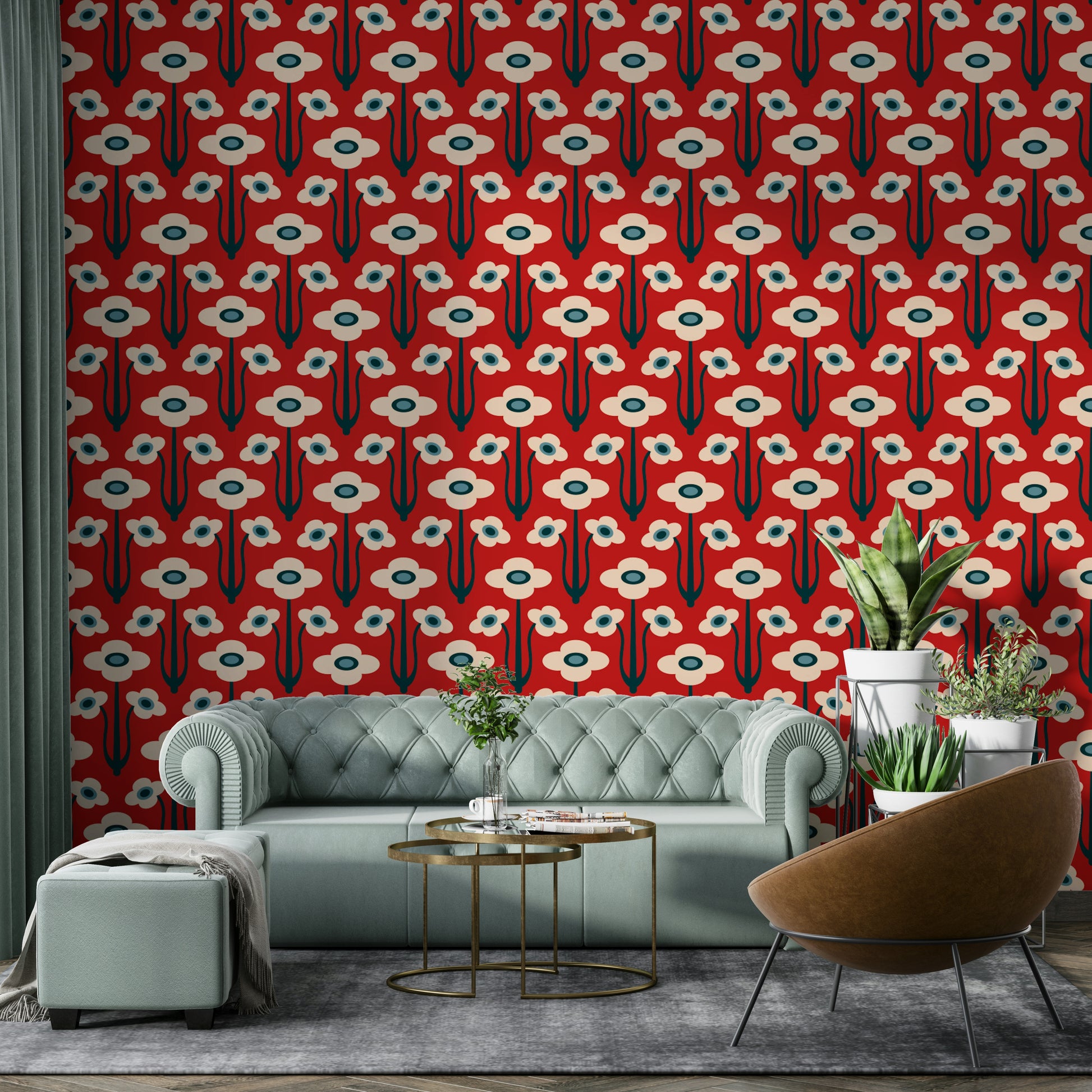 Artistic and timeless floral wallpaper.

