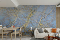Ethereal Blue Sky and Branches Abstract Art Print Wall Mural.

