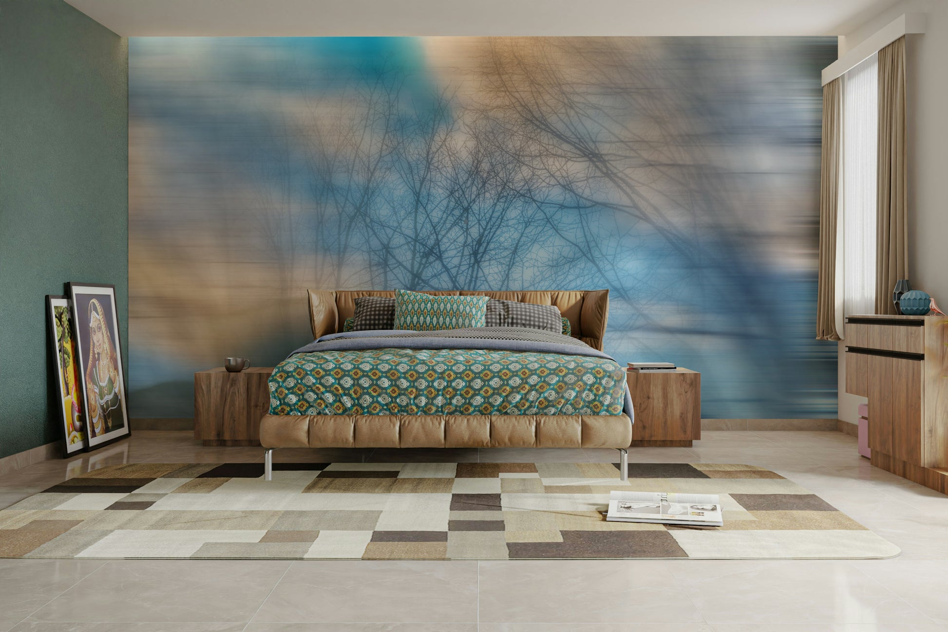 Delicately rendered, out-of-focus branches in an artistic style.

