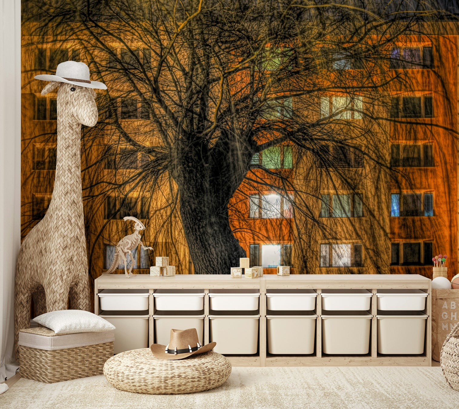 Ideal wallpaper for a living room, office, or dining area.

