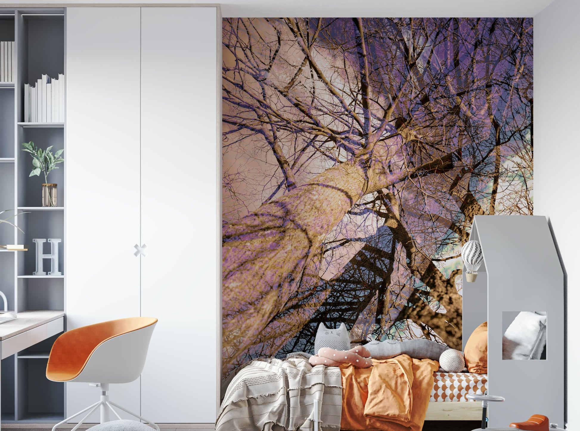 Symmetrical tree reflection wallpaper
