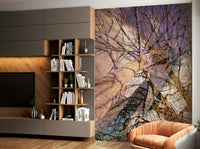 Ethereal tree reflection mural wallpaper

