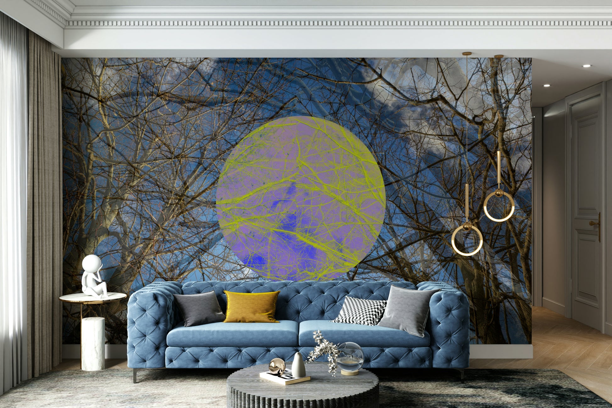 Contemporary tree design wallpaper
