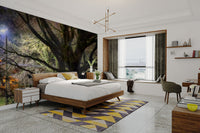 Wall covering evoking magic and tranquility.

