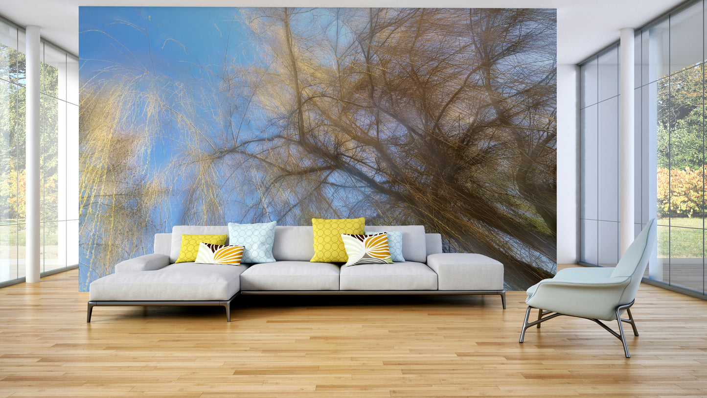 Wall covering evoking peace and reflection.

