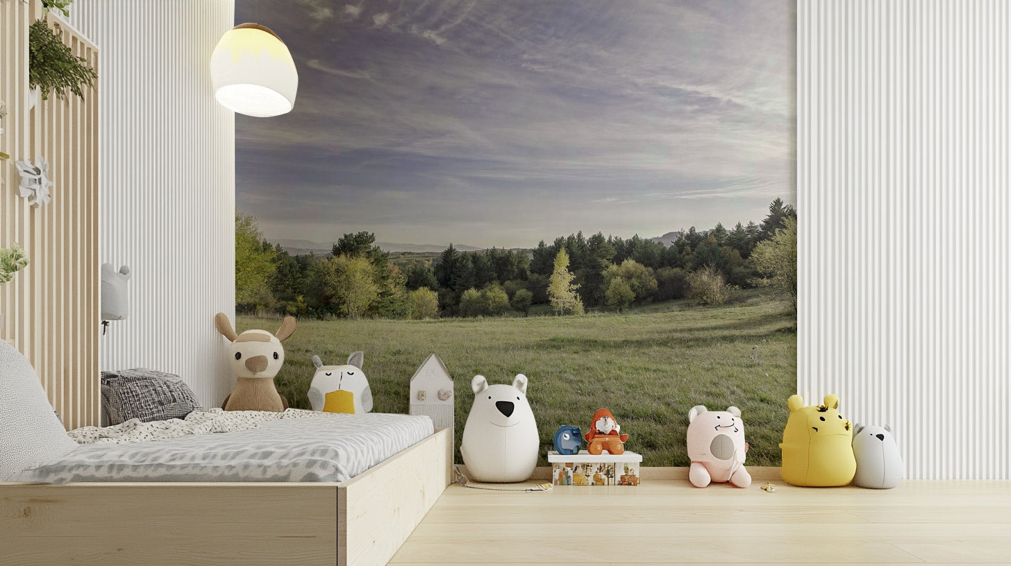 Vibrant hues of green and earthy tones.

