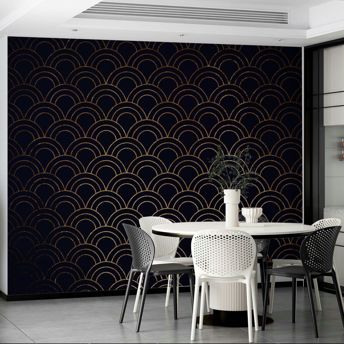 Wall covering evoking tranquility and wonder.
