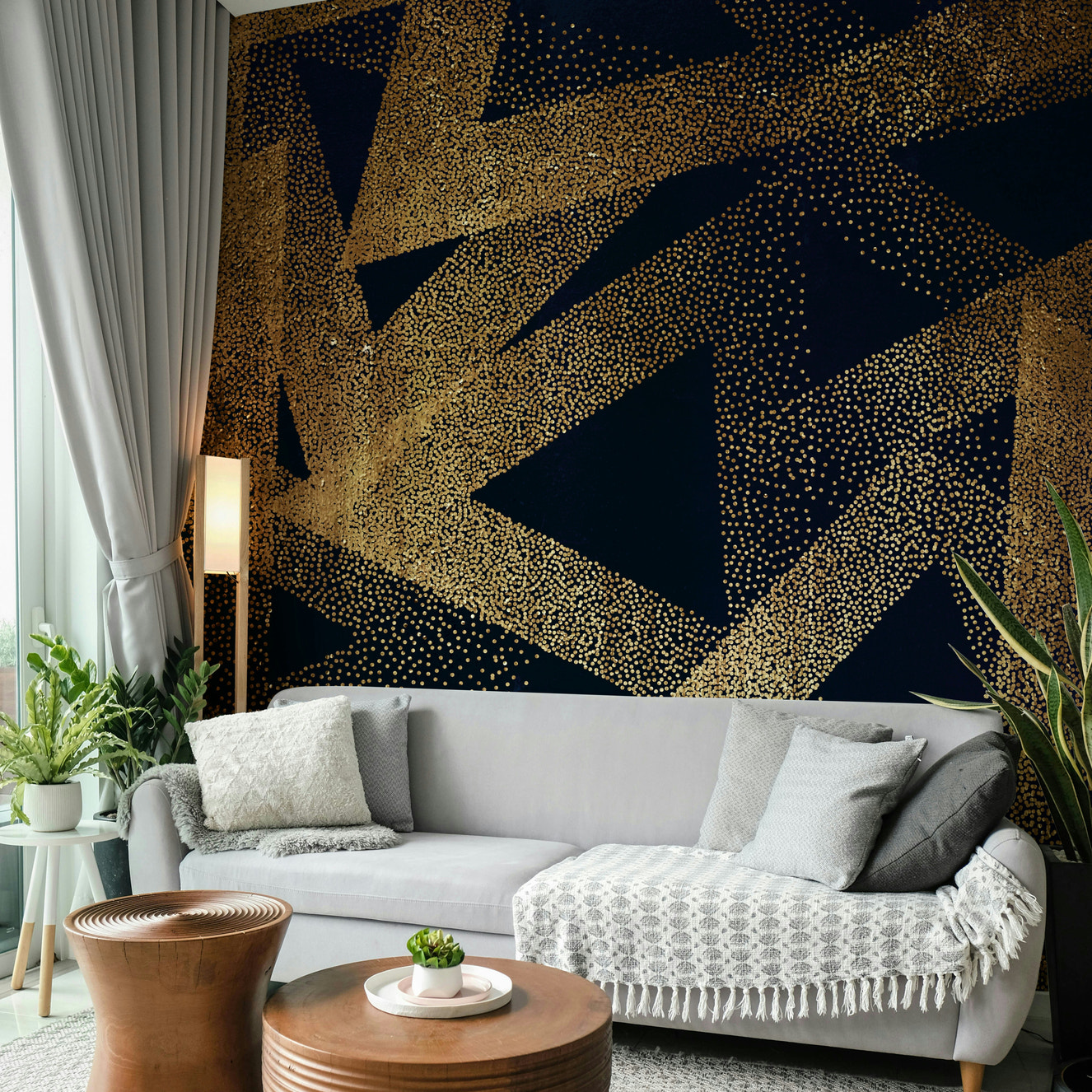 Dark Dancers Wall Mural on a dark wall.

