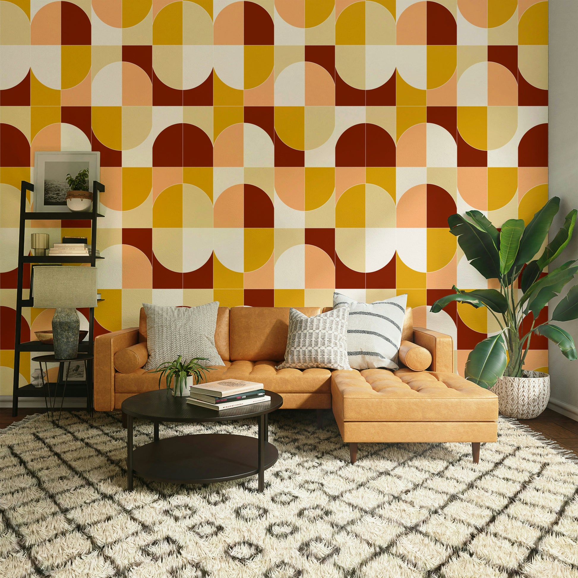 Intricate geometric tile pattern.

