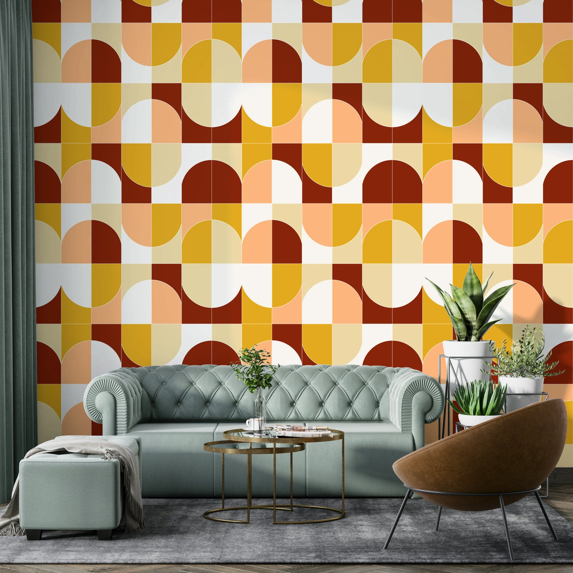 Ideal wallpaper for an accent wall, living room, or entryway.

