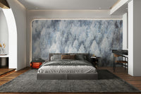 High-resolution image of a frosted forest.

