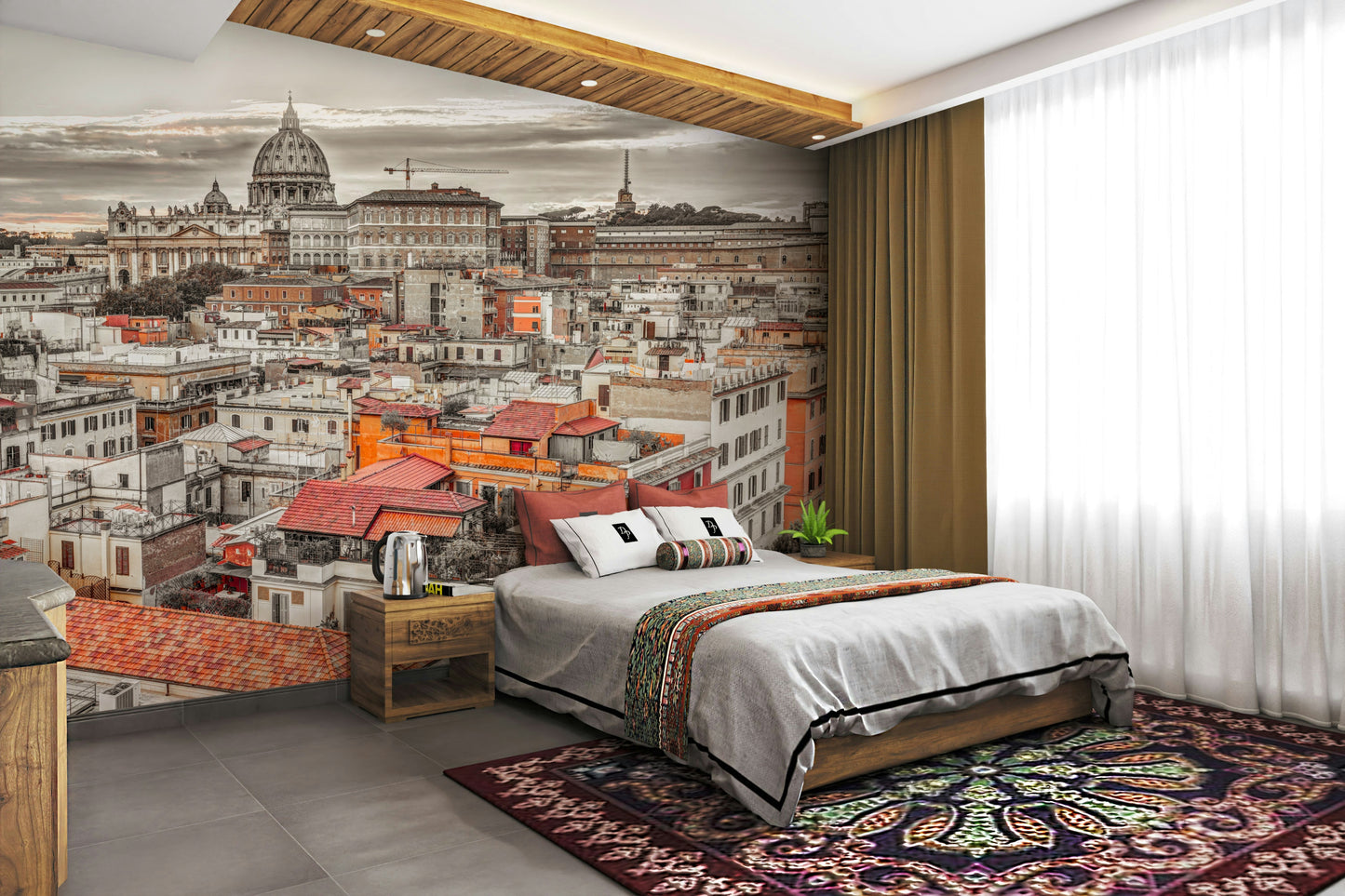 Terracotta roofs and ancient buildings.

