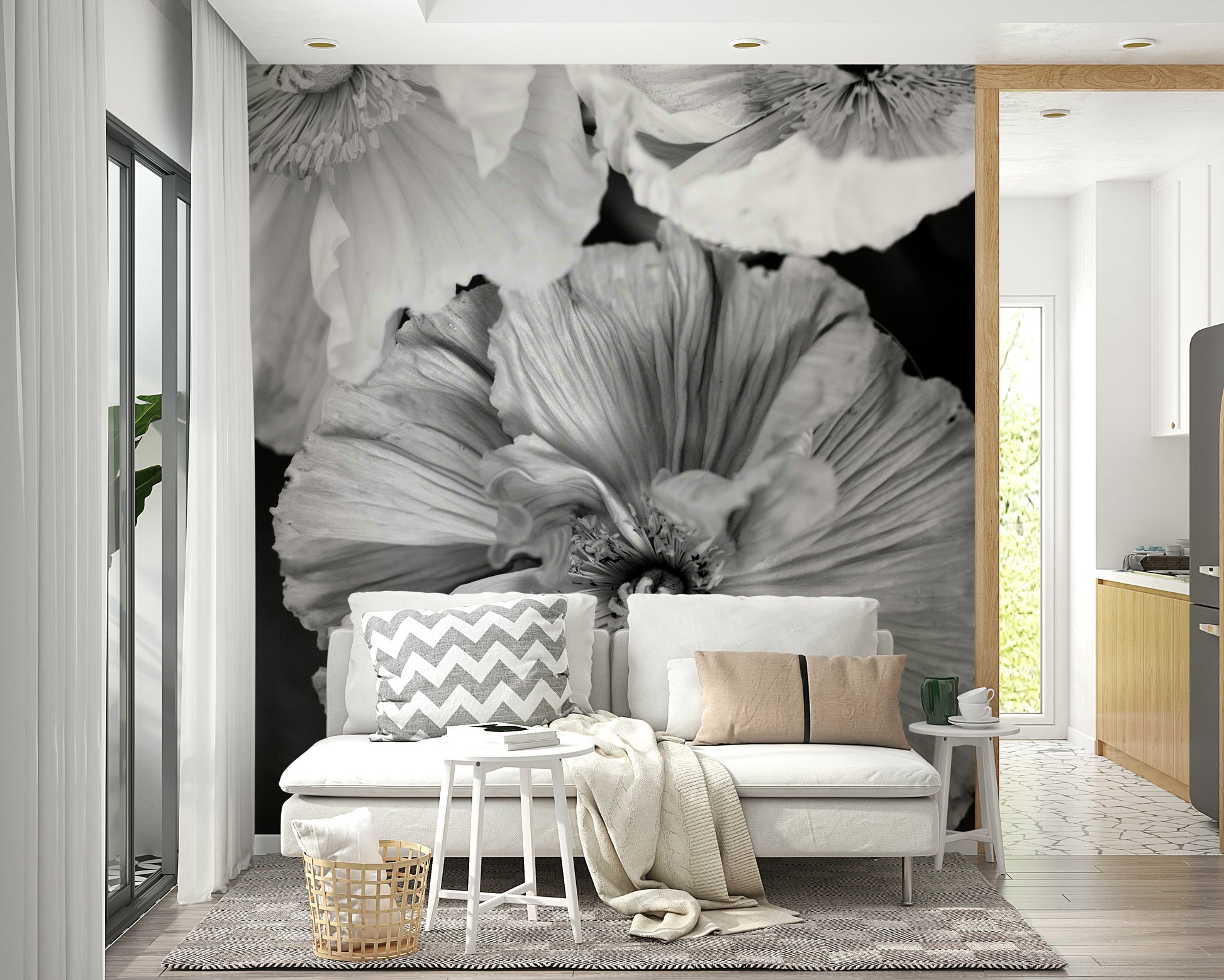 Monochrome floral pattern.

