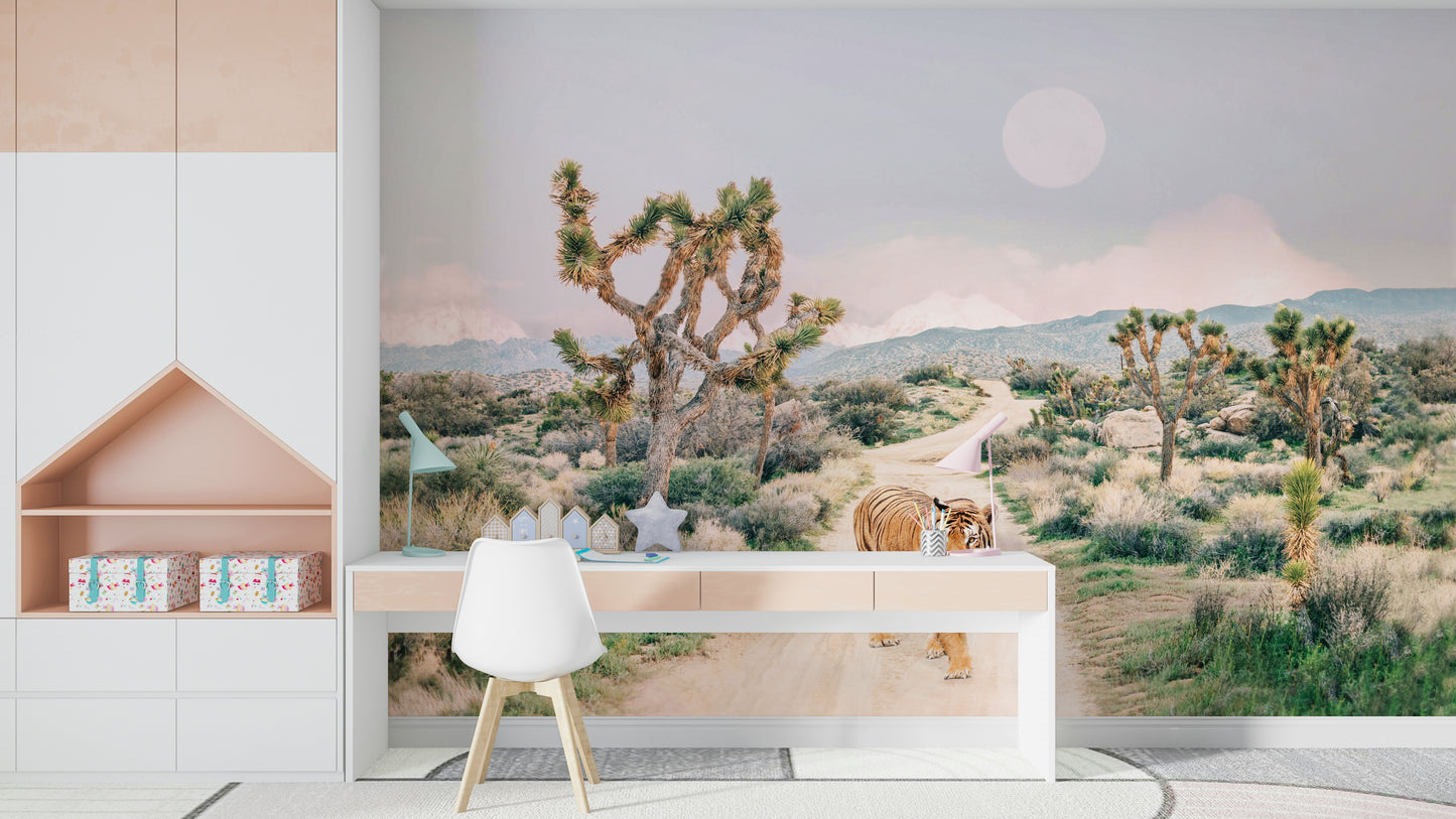 Majestic tiger in a natural setting.

