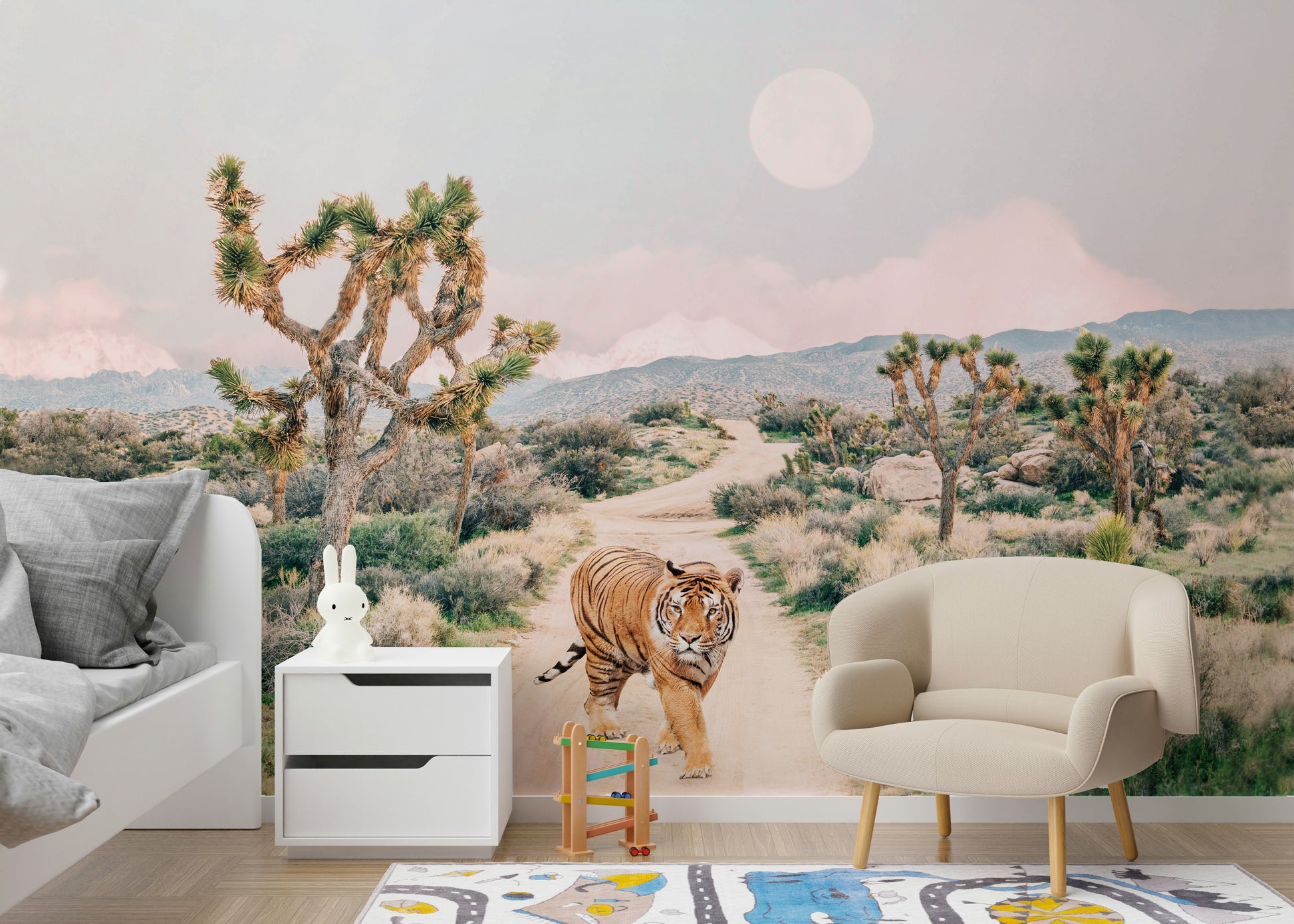 Tiger in motion, walking or prowling.

