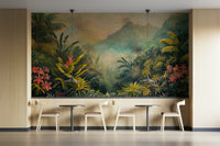 Lush and exotic jungle scene.

