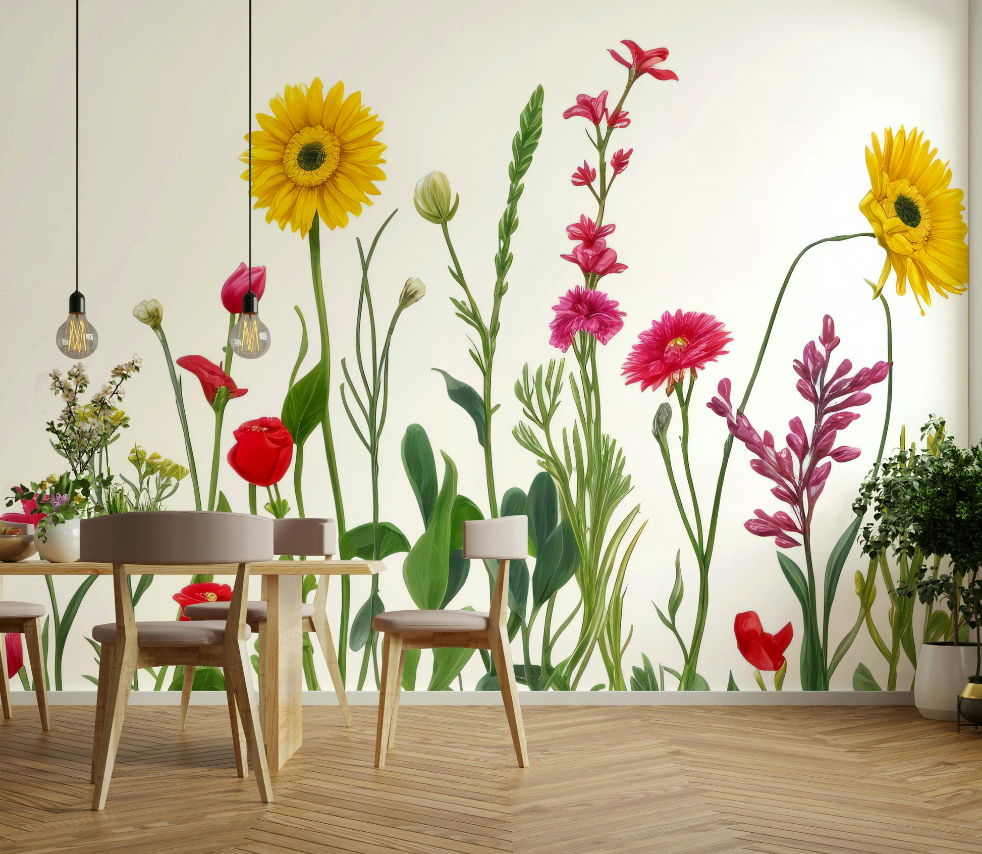 Intricate botanical details of individual flowers.

