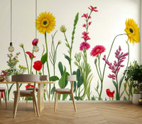 Intricate botanical details of individual flowers.

