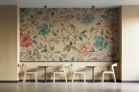 Variety of flowers, leaves, and possibly insects.

