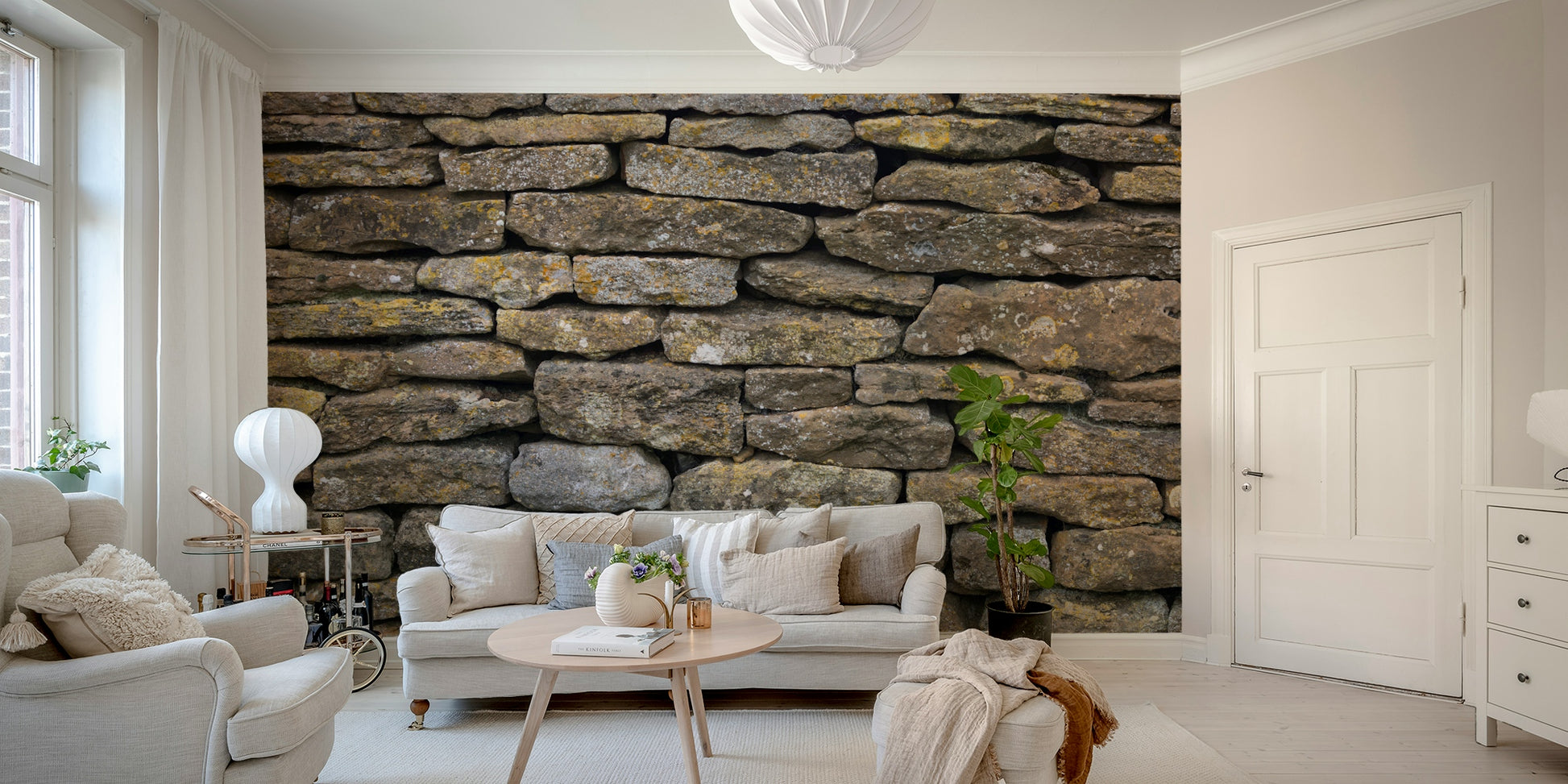 Stacked stone appearance.

