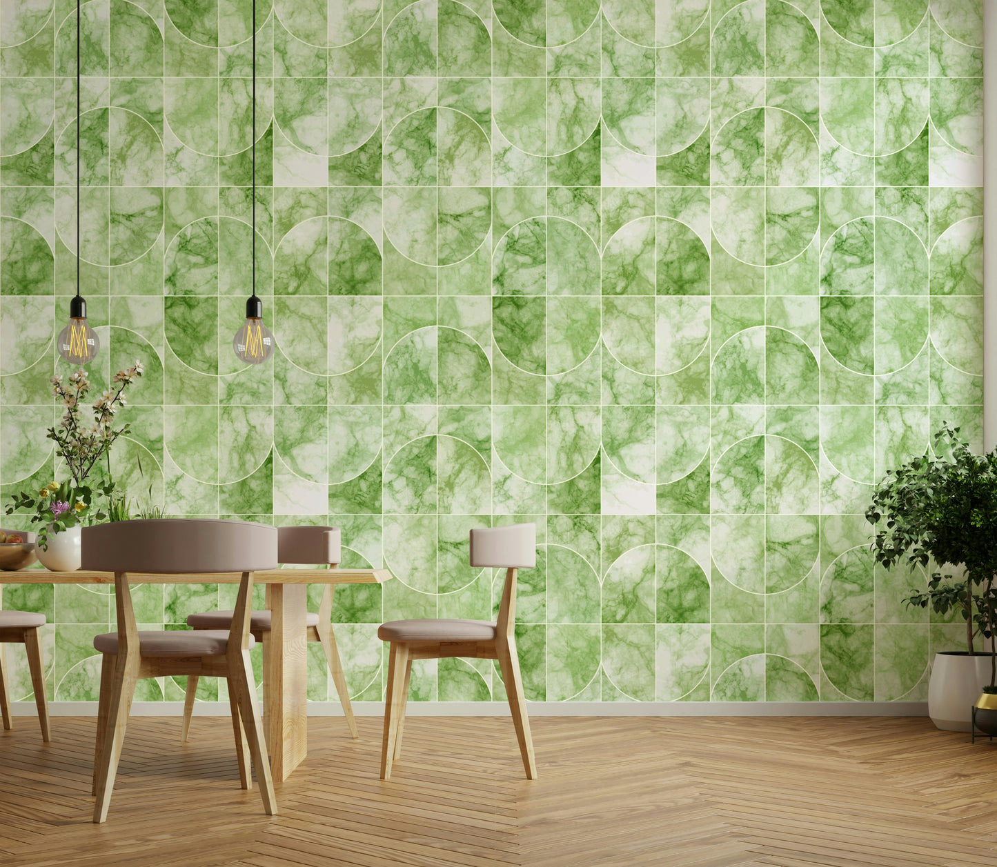 Refreshing, serene greenish tones with marble texture.

