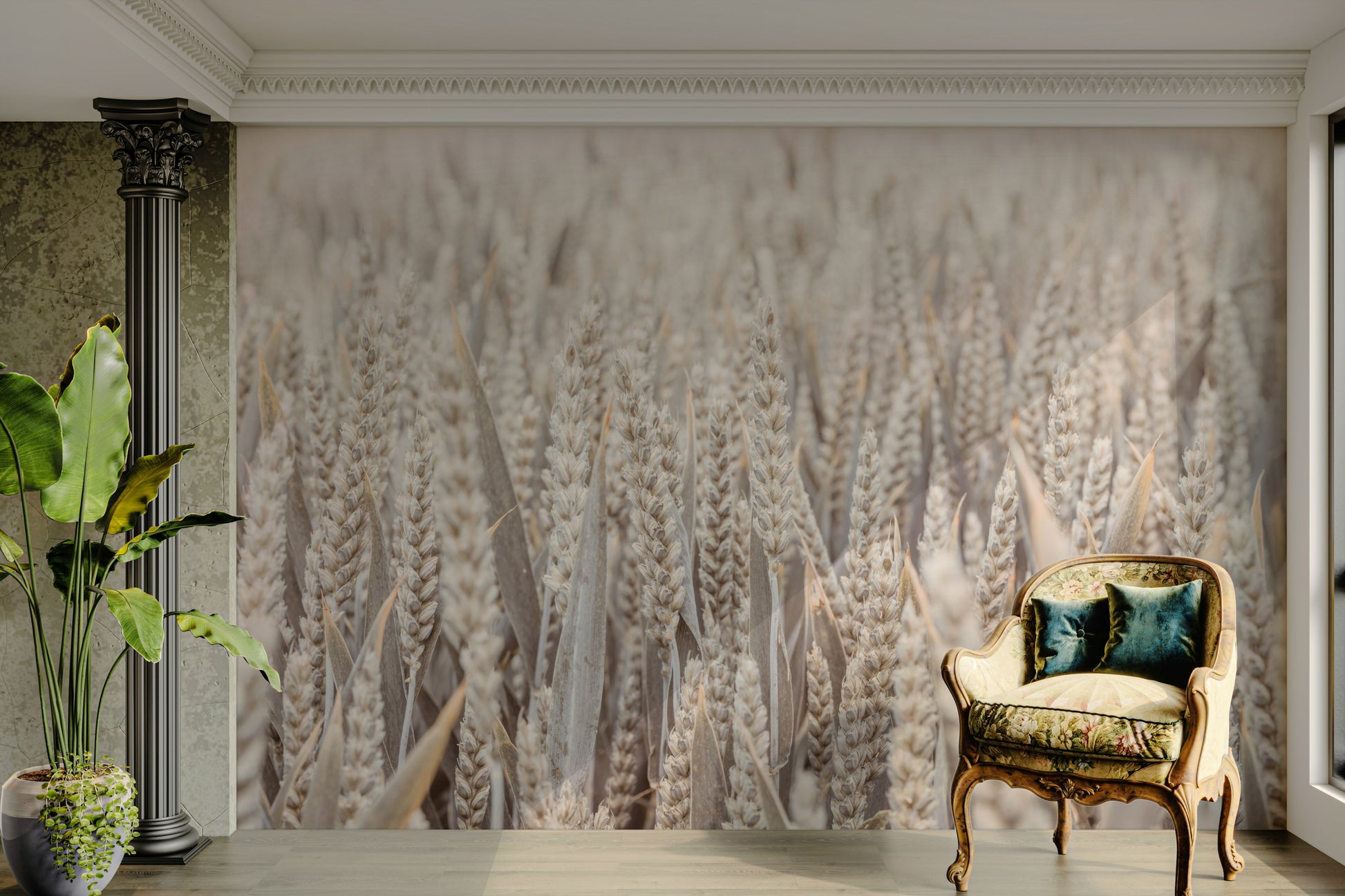 Wheat swaying gently in the breeze.

