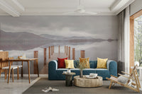 mountains and trees reflecting in the lake

