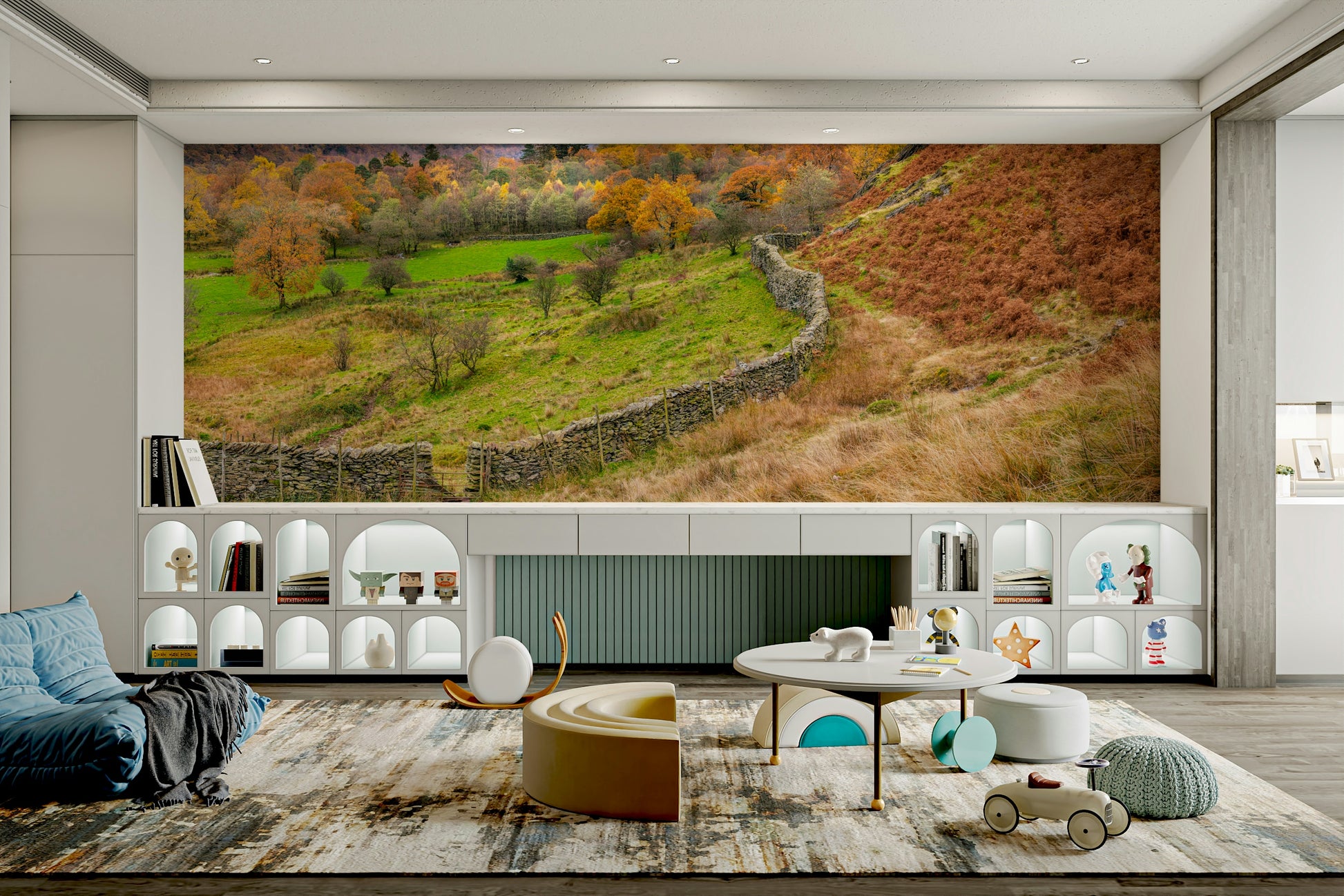 peaceful and expansive hill scene

