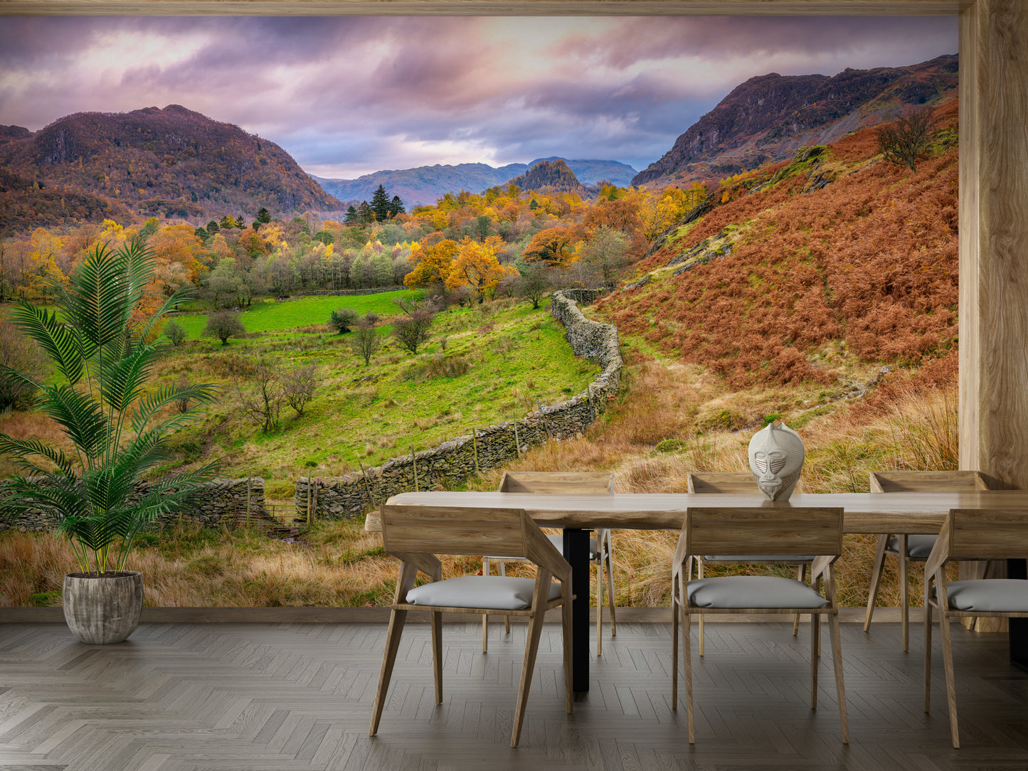 serene natural landscape mural


