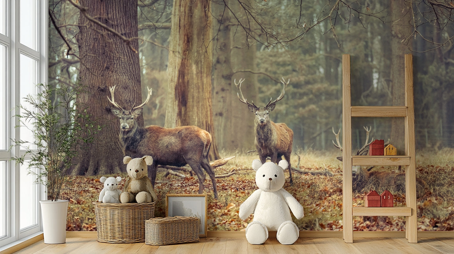 wall art with majestic stags

