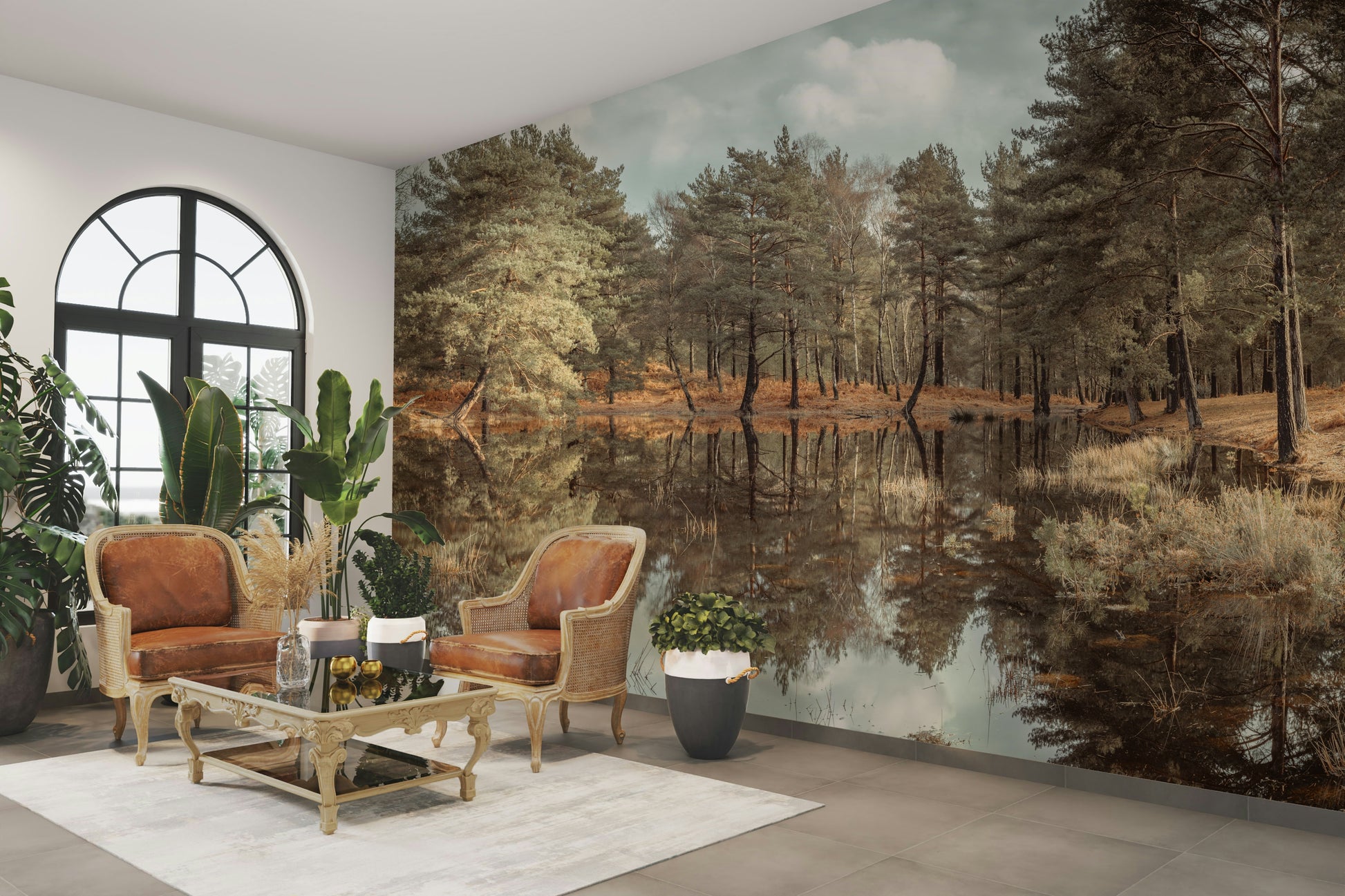 serene lake with a perfect reflection

