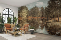 serene lake with a perfect reflection

