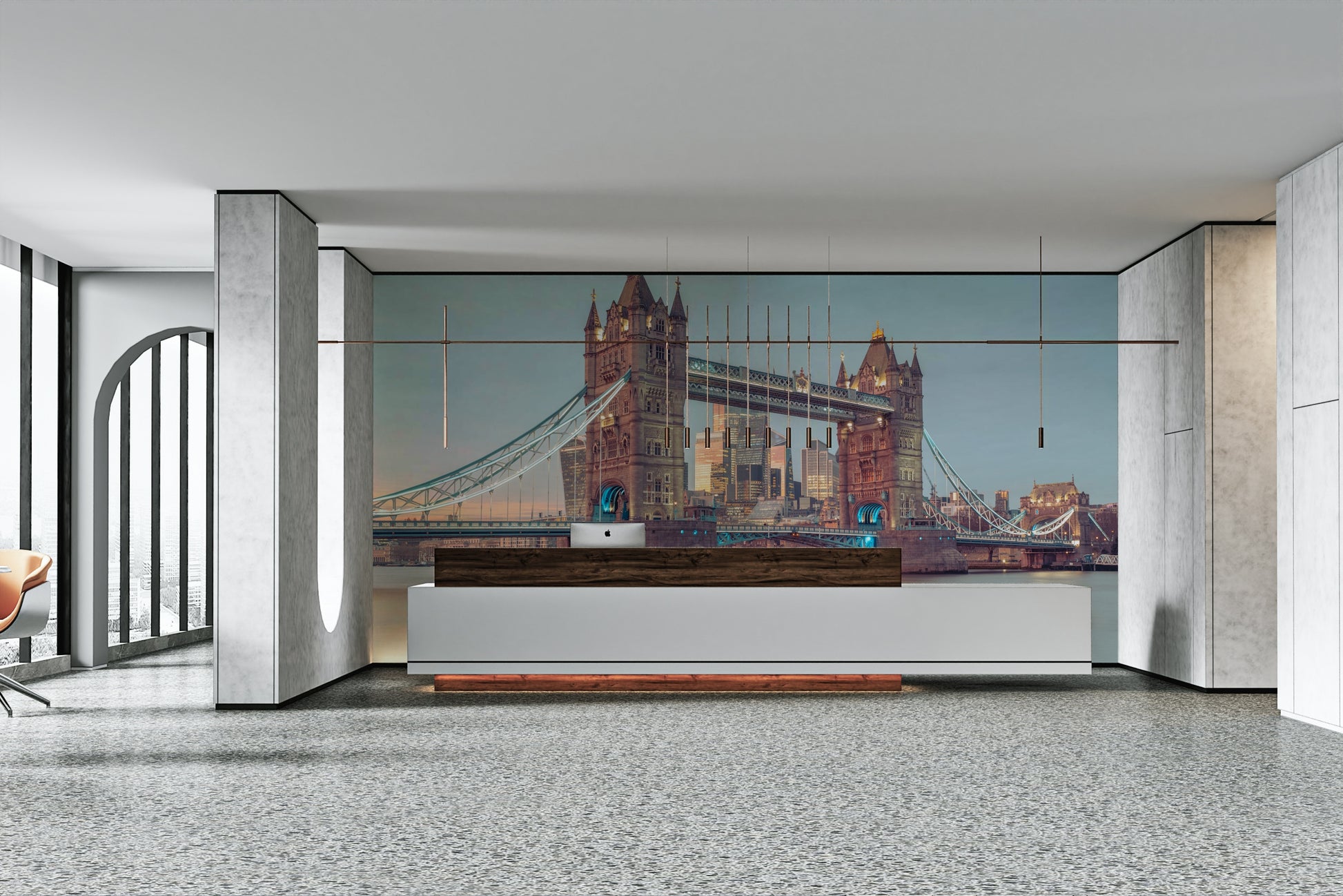 london bridge scene at night

