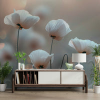 dreamy floral scene wallpaper

