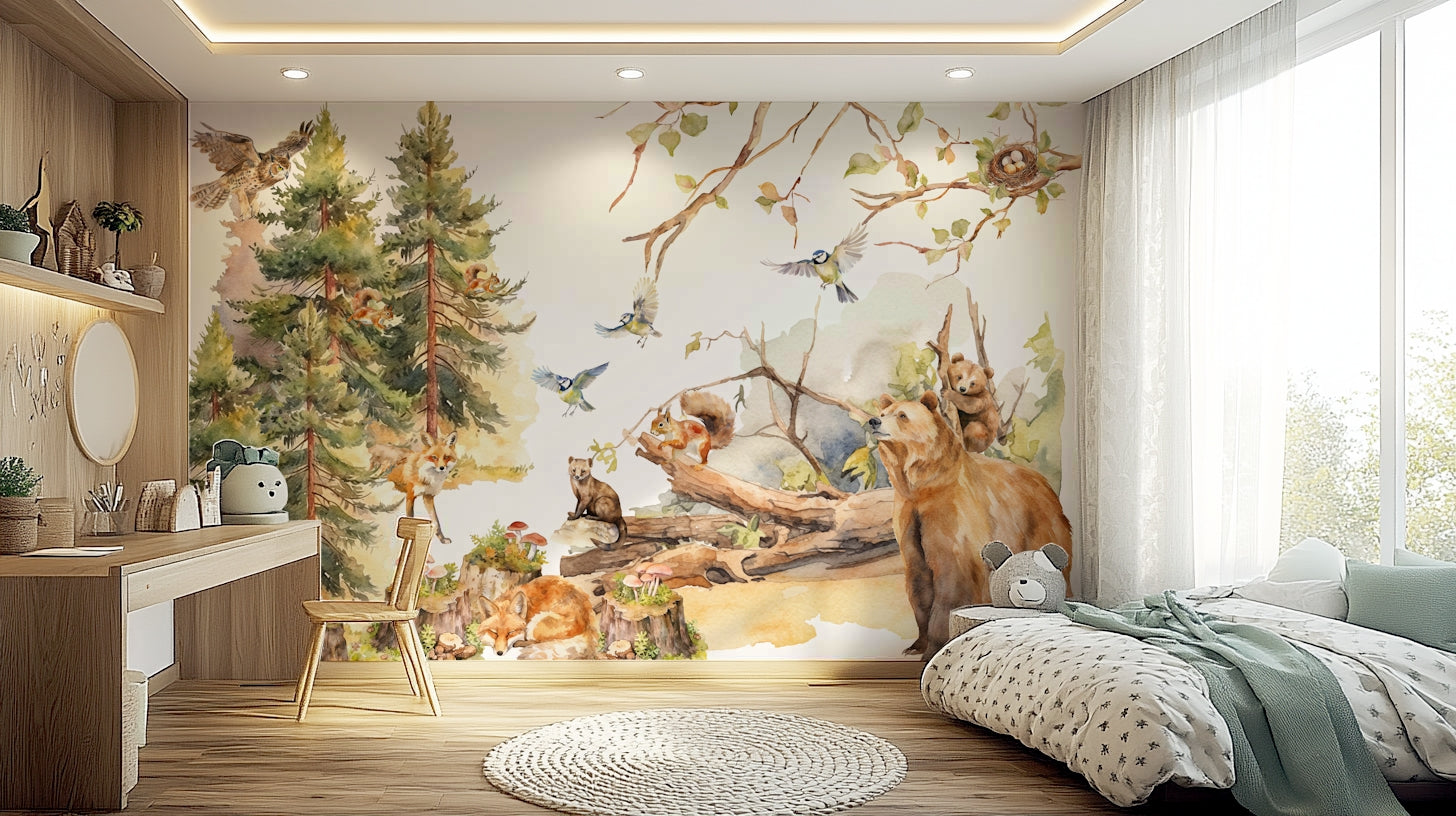 Animals rendered in a charming and artistic style.

