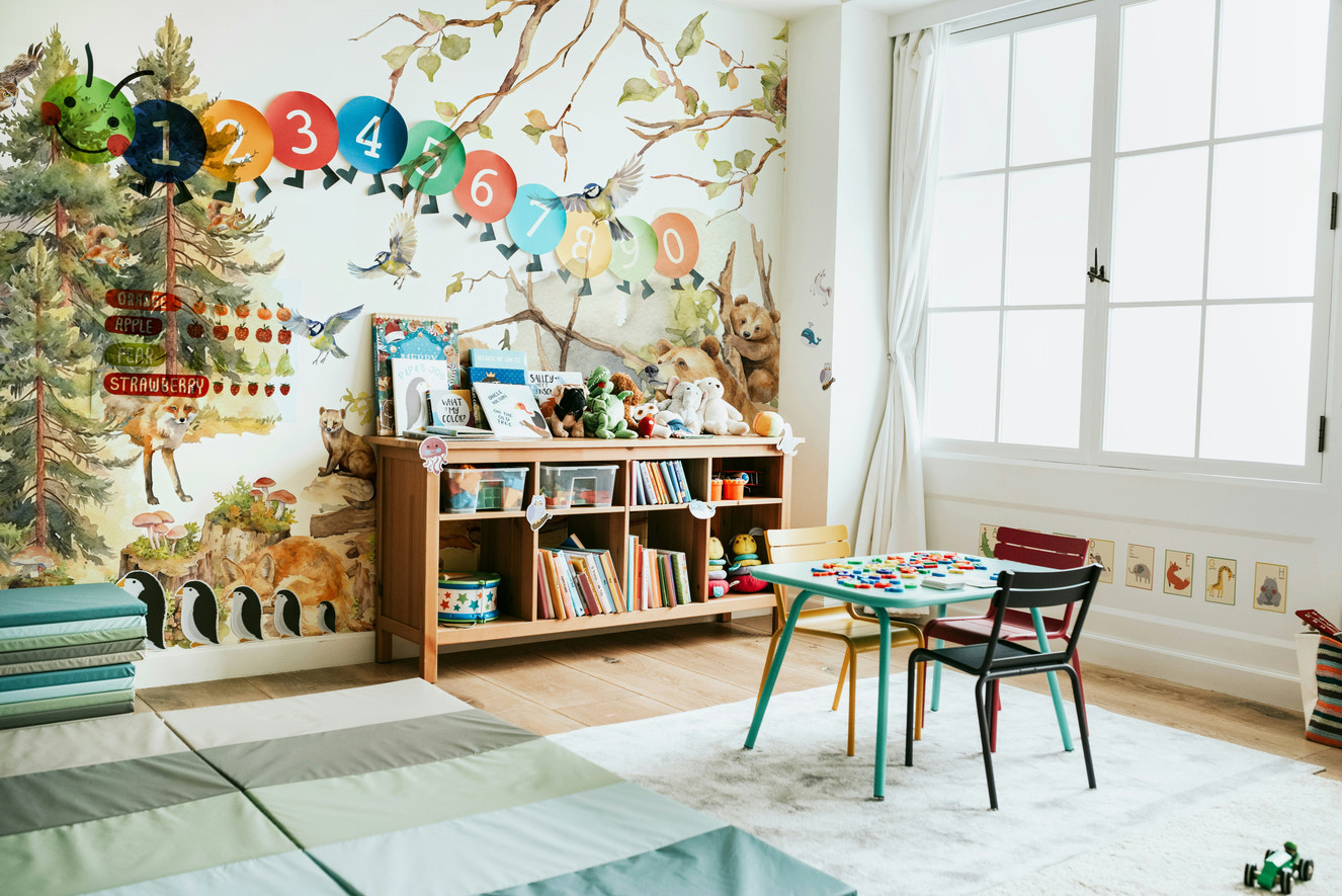 Forest Friends Watercolor Wall Mural.

