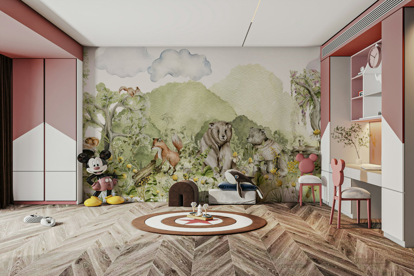 Full view of the mural on a wall.

