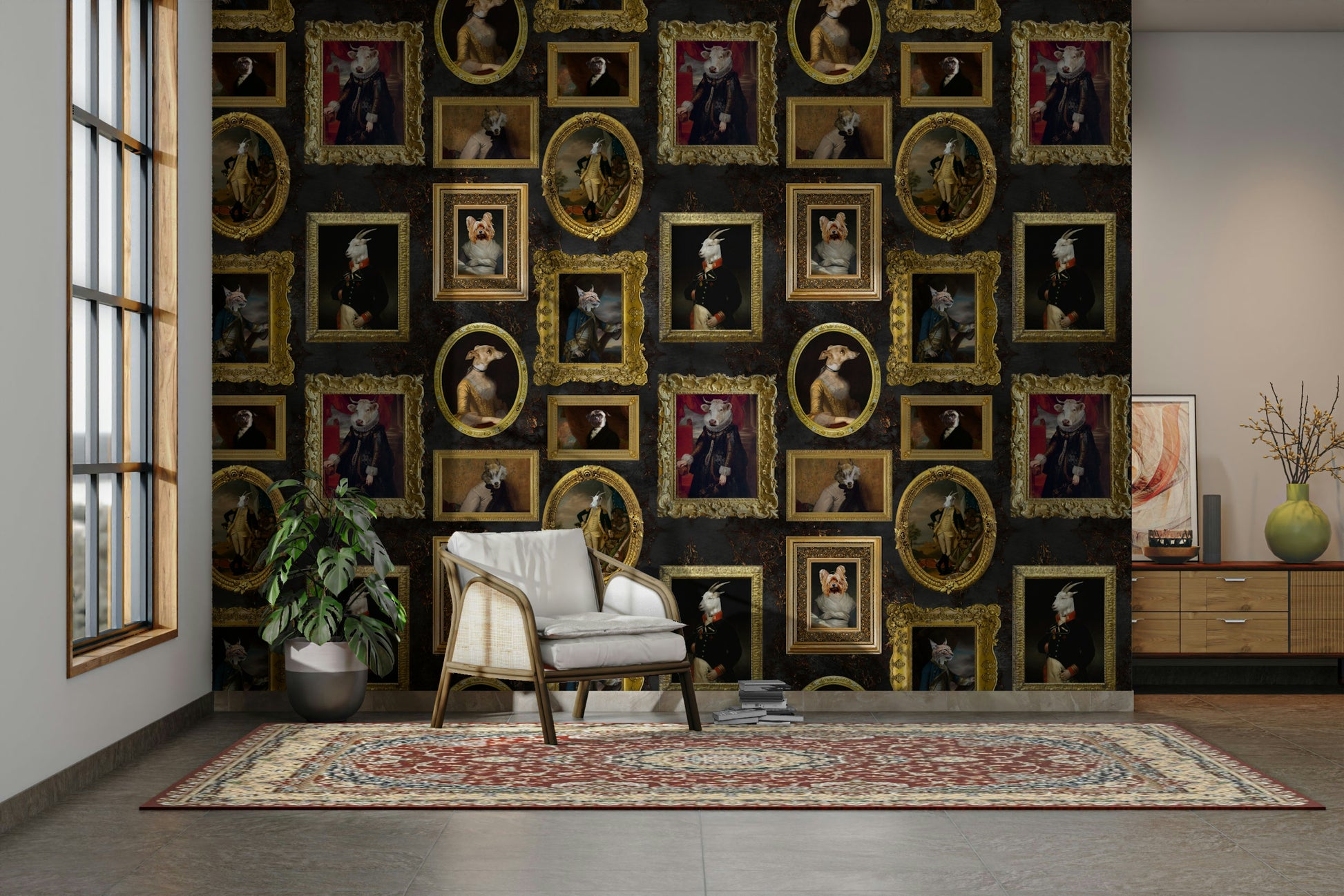 Full view of the mural on a wall.

