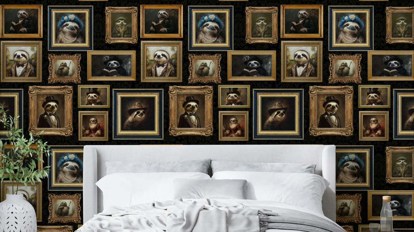 Sloth Society Portraits Wallpaper.

