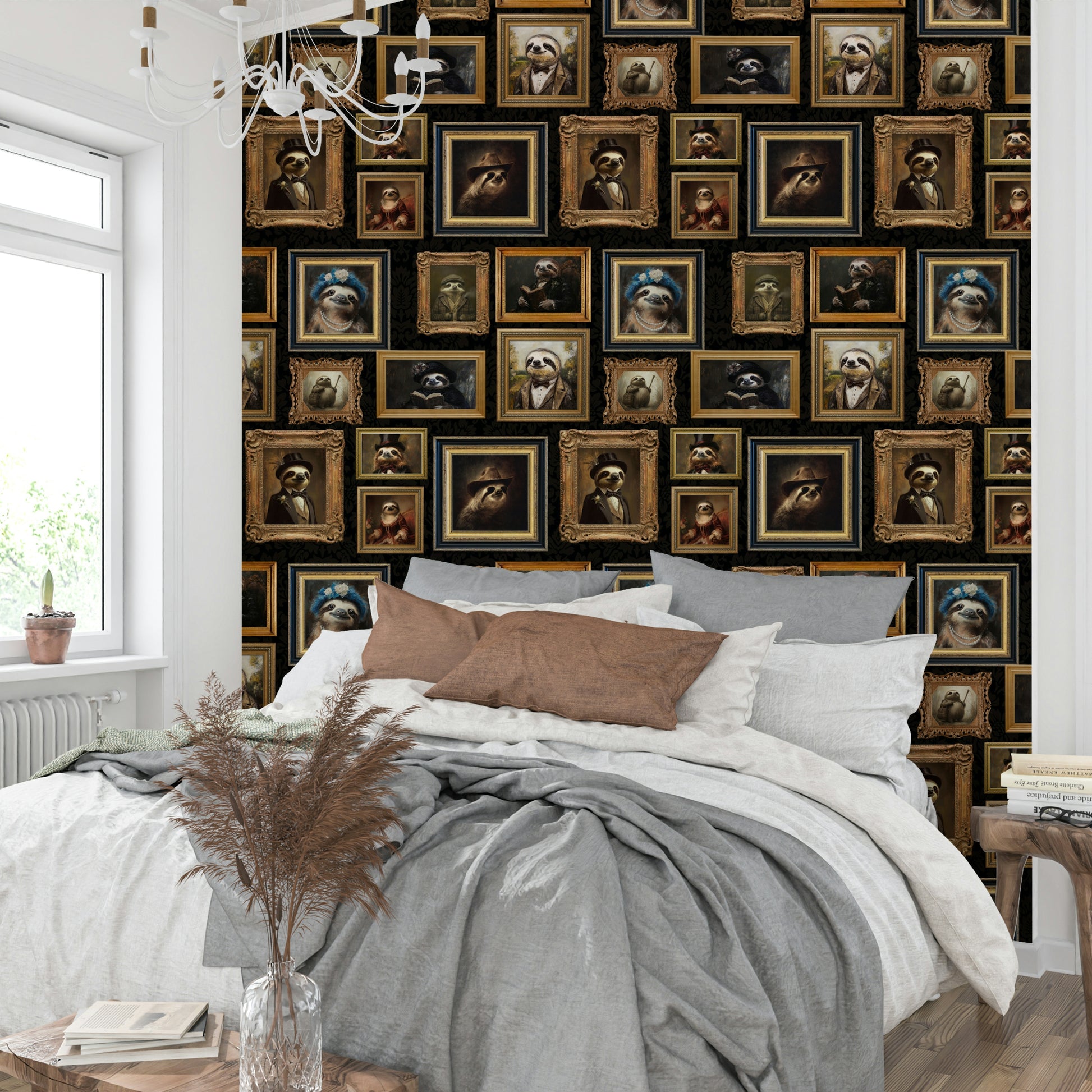 Sloth portraits in a variety of poses.

